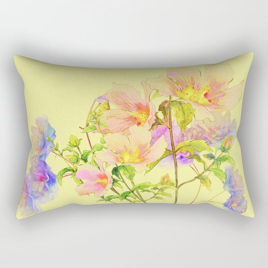 soft pastel floral Rectangular Pillow