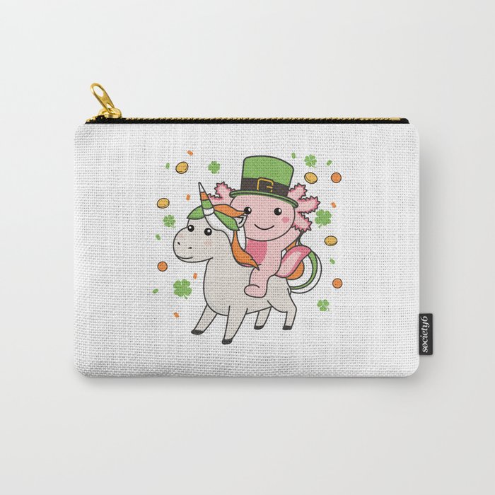 Axolotl With Unicorn St. Patrick's Day Ireland Carry-All Pouch