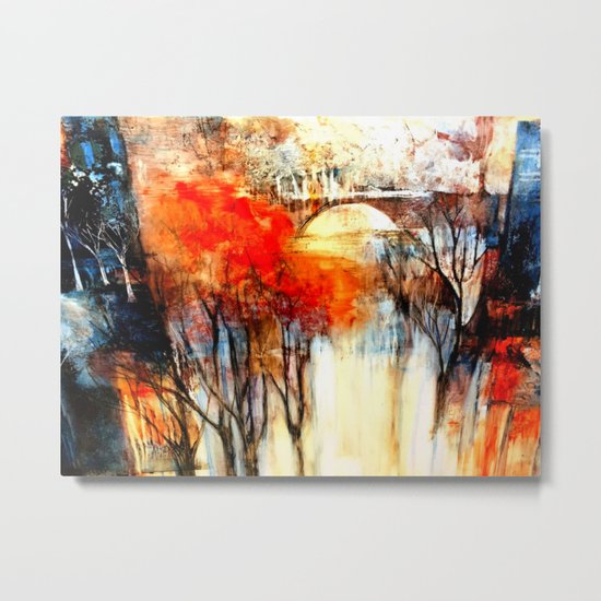 Morning Fog Reflection Metal Print