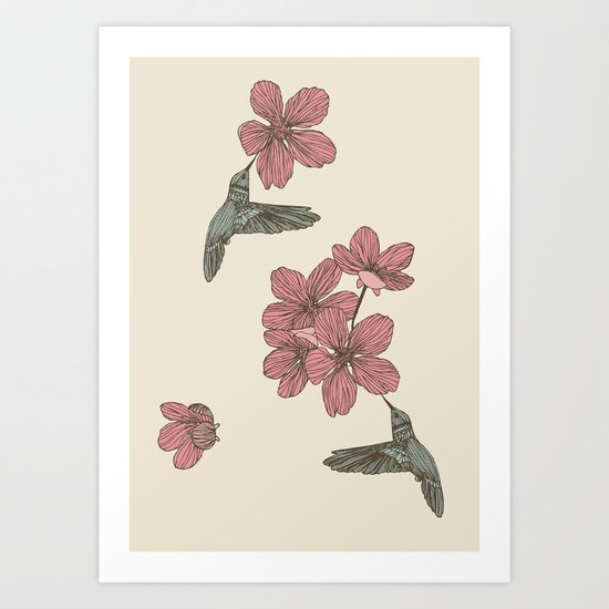 Blossoms & Birds Art Print