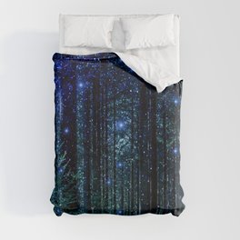 Magical Woodland Duvet Cover | Space, Woods, Decor, Fantasy, Magical, Woodland, Graphicdesign, Art, Galaxy, Trees 