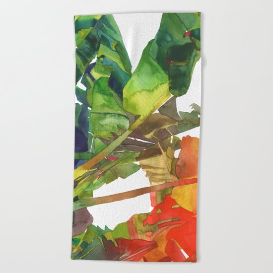 Bananas leaves Beach Towel