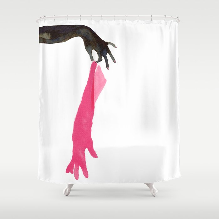 Pink Glove  Shower Curtain