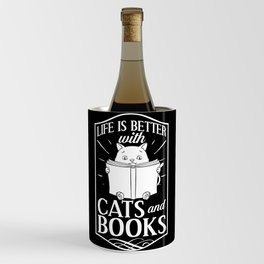 Cat Read Book Reader Reading Librarian Wine Chiller