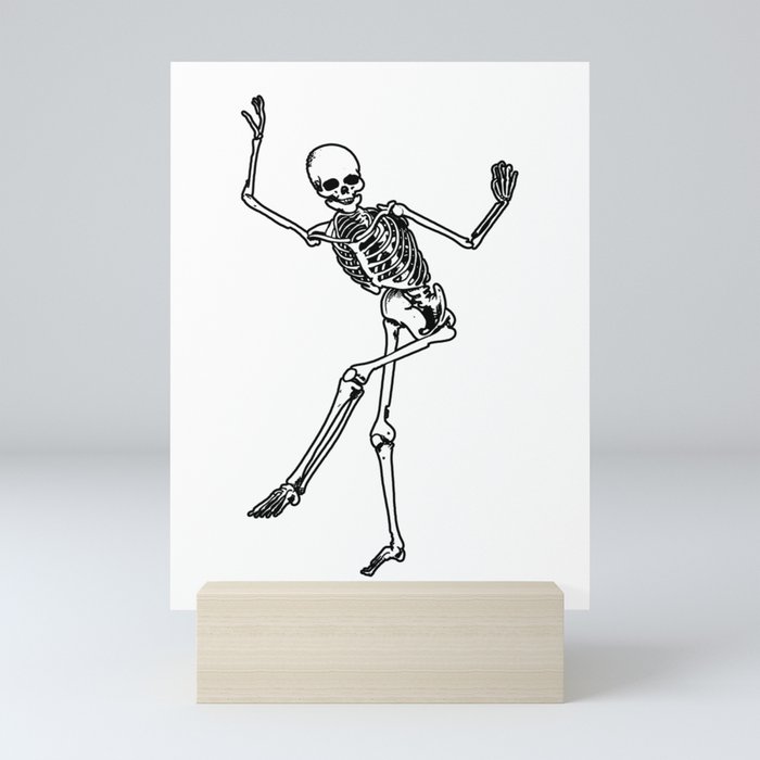 Bone Dancing Skeleton  Mini Art Print