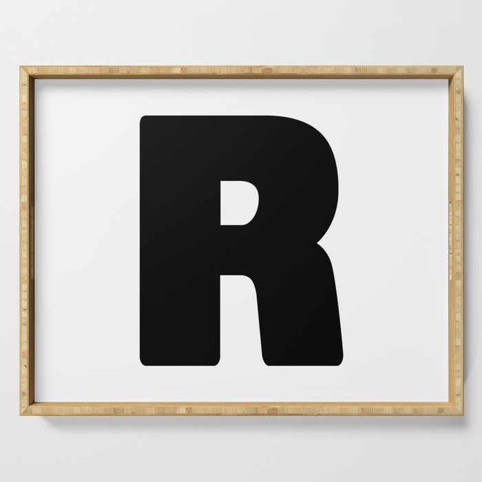 R (Black & White Letter) Serving Tray