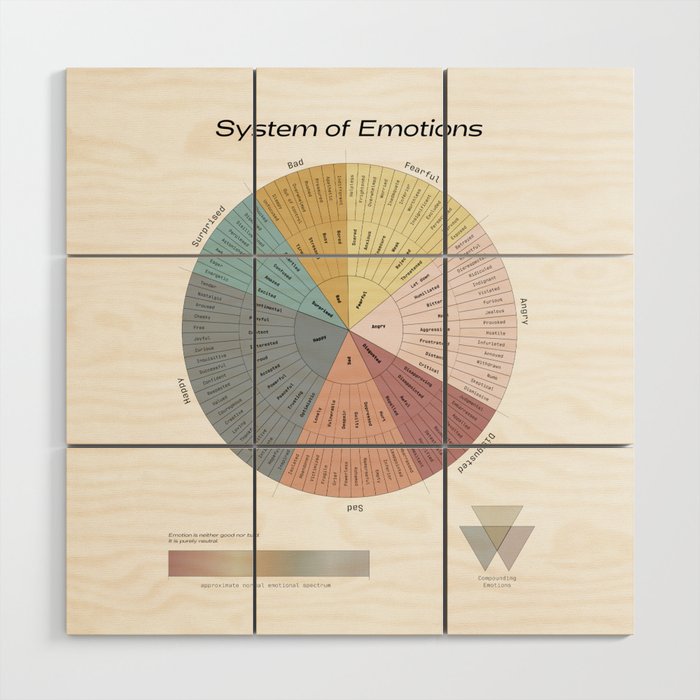 Emotion Wheel Wood Wall Art