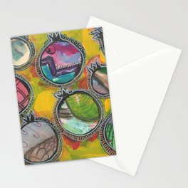 Colorful Life in mixed media pomegranates 7/7 Stationery Cards