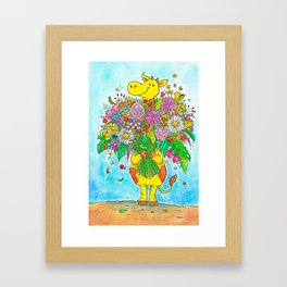 Giraffe Bouquet Framed Art Print