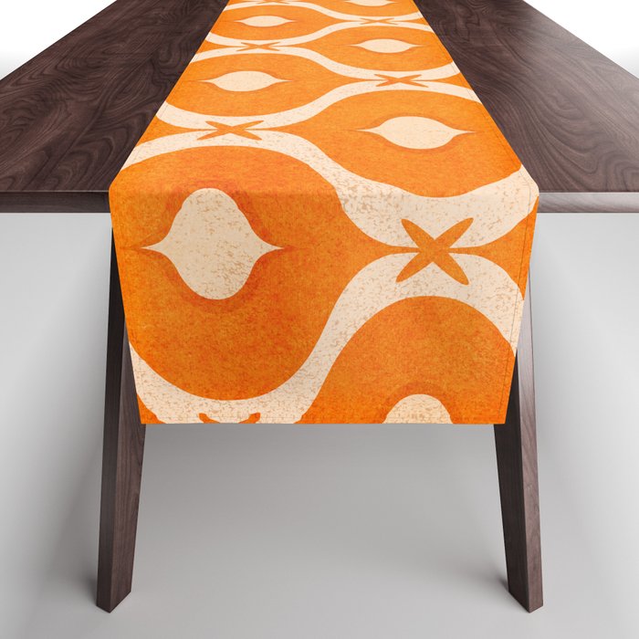 Vibrant Orange Ornament Pattern Table Runner by Modern Tropical