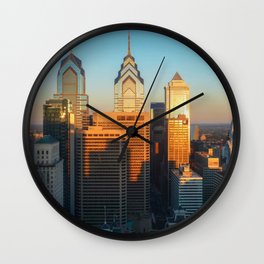 Philadelphia sunny landscape aesthetic Wall Clock