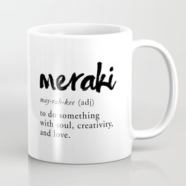 Meraki Word Nerd Definition - Minimalist Typography Coffee Mug