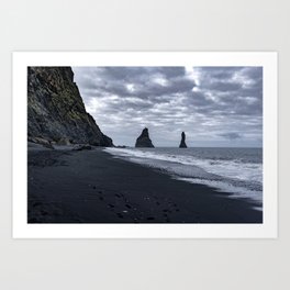 Black beach Art Print