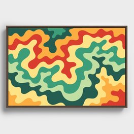 Soft Swirling Waves Abstract Nature Art In Warm Natural African Color Palette Framed Canvas