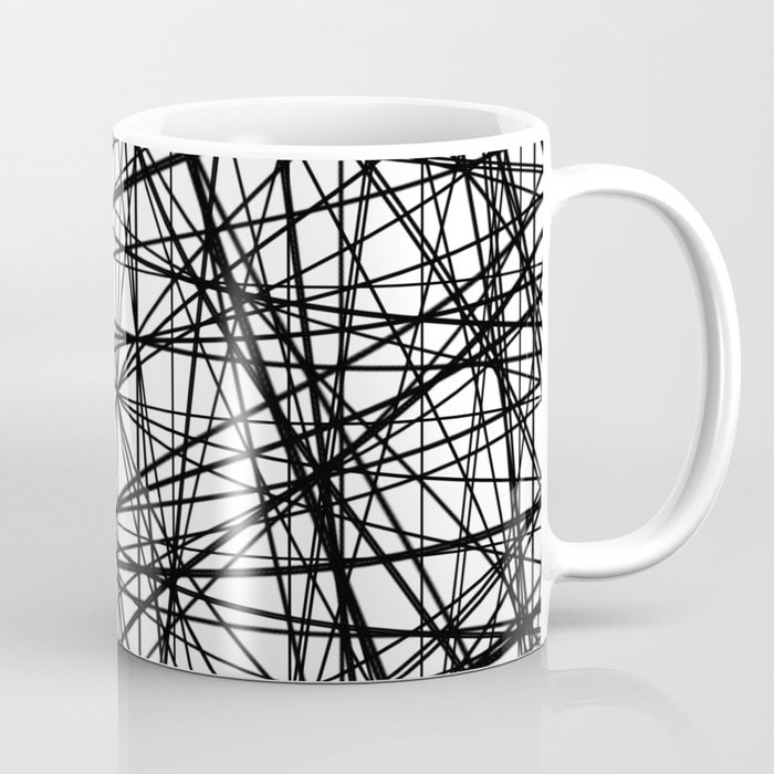Geometric Collision - Abstract black and white Coffee Mug