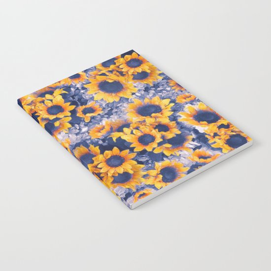 Sunflowers Blue Notebook