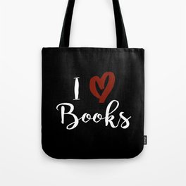 I Love Books (Black) Tote Bag