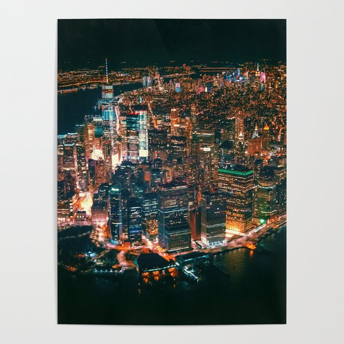 City of Lights New York City (Color) Poster