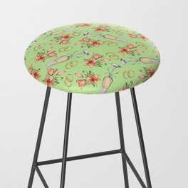 Wedding Champagne and Flowers Modern Green Collection Bar Stool