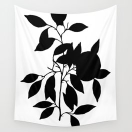 Black Leaves Wall Tapestry