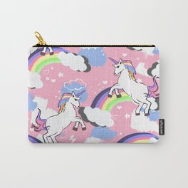 Rainbow Unicorn Love - Part 2 Carry-All Pouch | Magic, Blue, Unicorn, Colorful, Magical, Dreamy, Colors, Pattern, Pink, Stars 