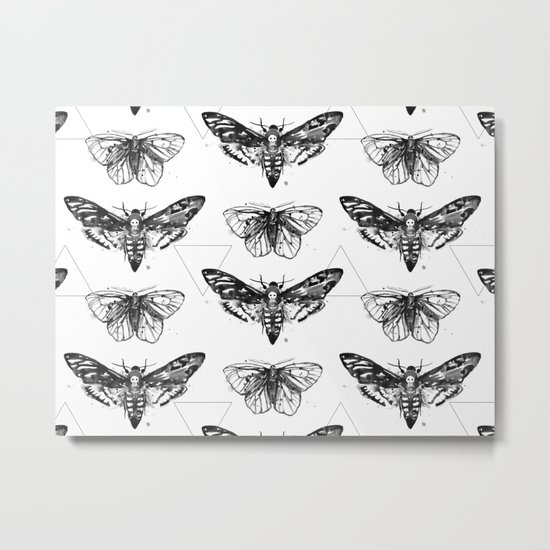 Geometric Moths Metal Print