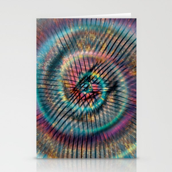 Color Sound-2 (rainbow gasoline spiral splatter) Stationery Cards