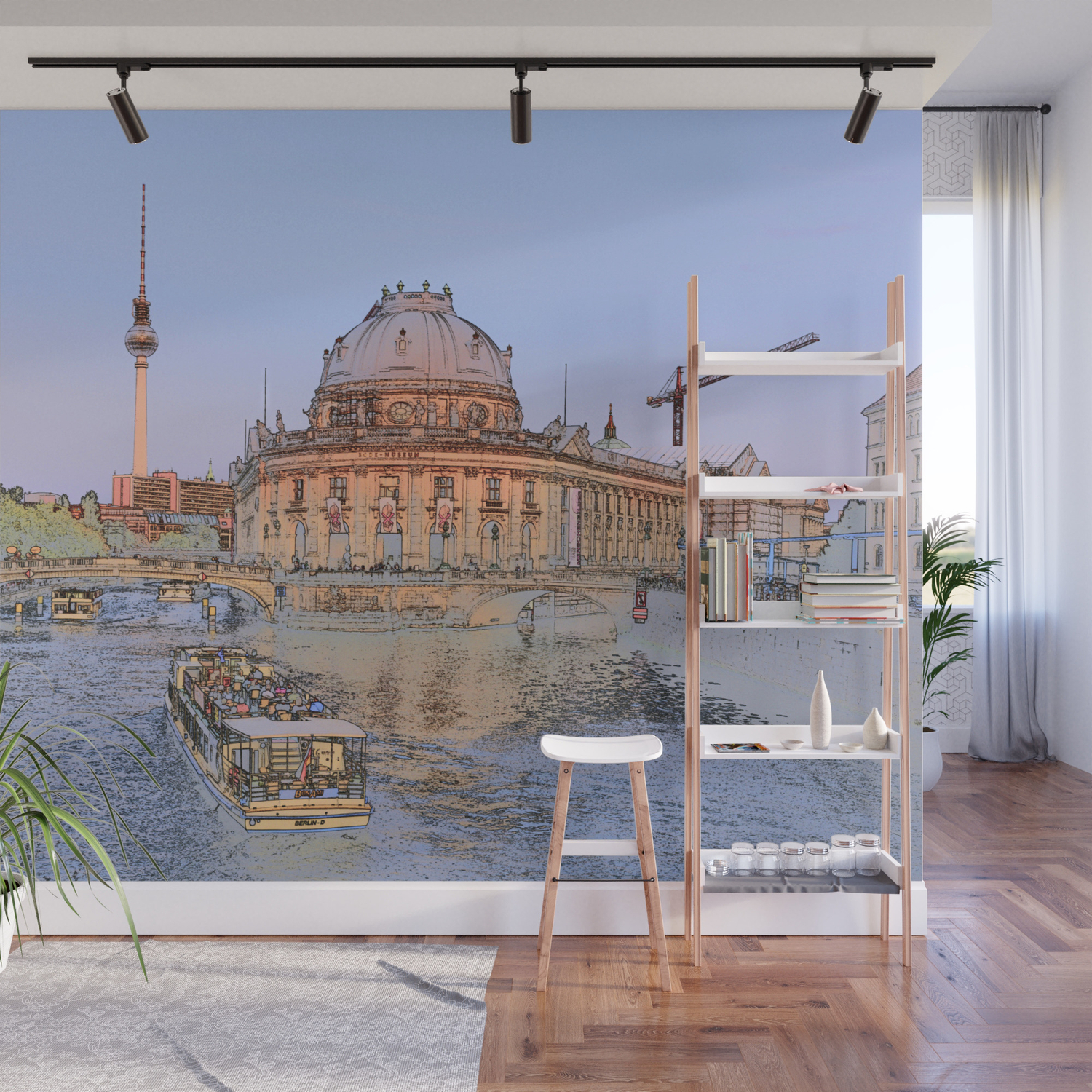 Berlin Spree Bode Museum And Alexander Tower Wall Mural By Menelao