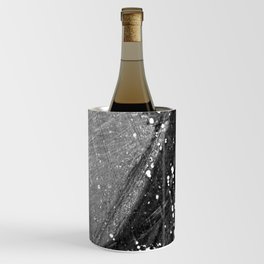 Abstract Black and White Grey Paint Metal Weathered Texture Wine Chiller