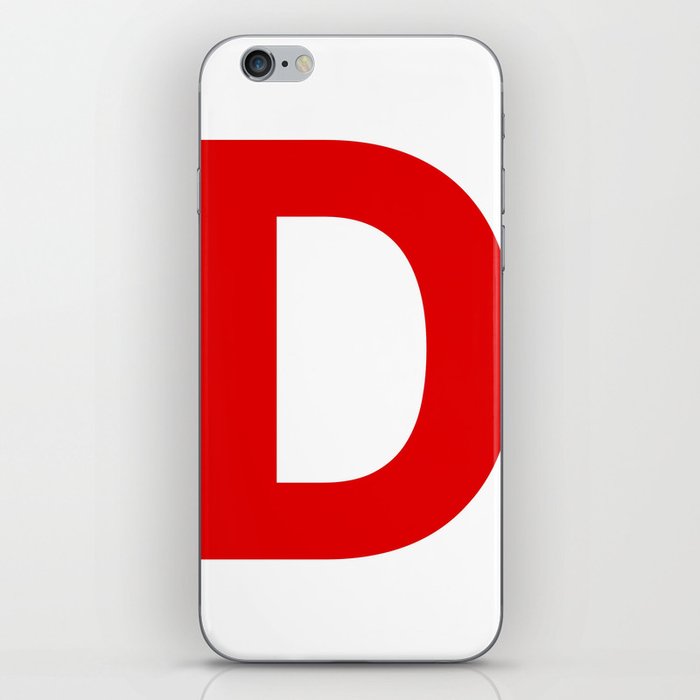 Letter D (Red & White) iPhone Skin