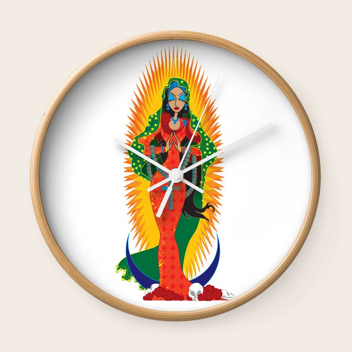La Virgen De Guadalupe Wall Clock By Thecubanwitch