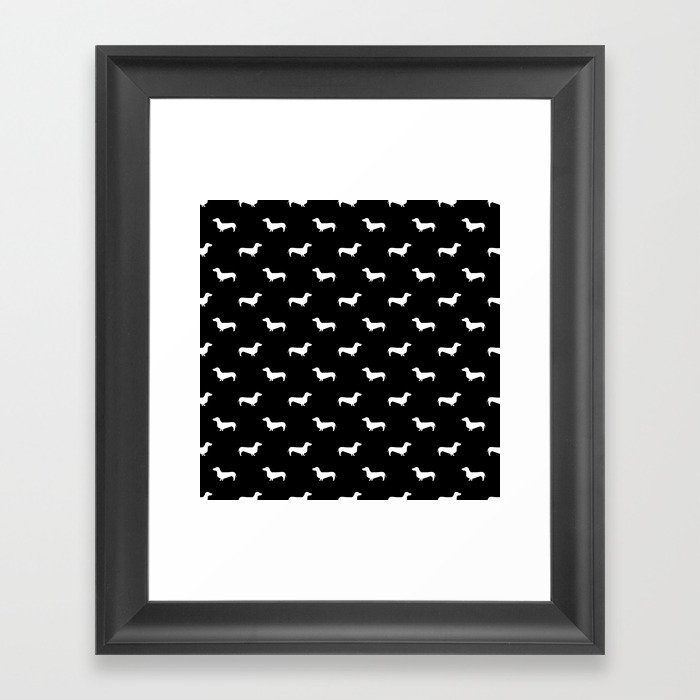 Dachshund Pattern Minimal Black And White Dog Lover Home Decor