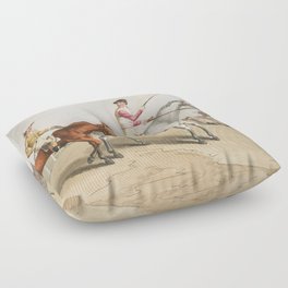 19th century in Yorkshire life with horses Floor Pillow