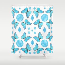 Pretty Blue Wings Shower Curtain