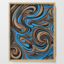 Blue, black, brown swirl Serving Tray
