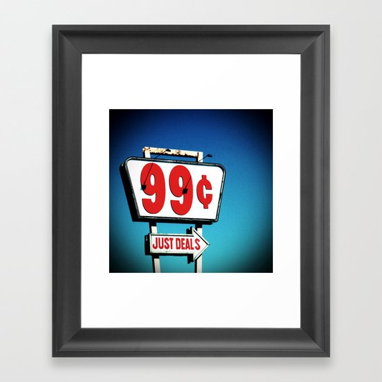 99 Cents. Framed Art Print