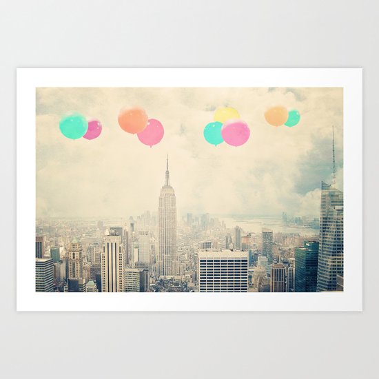 Balloons over the City Art Print