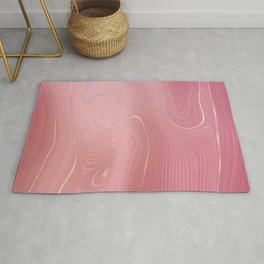 Lush Pink Gold Agate Geode Luxury Area & Throw Rug