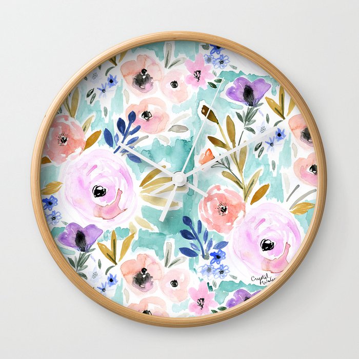 Willow Floral Wall Clock