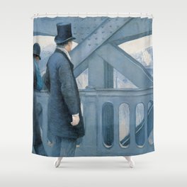 Gustave Caillebotte - On the Pont de l’Europe Shower Curtain | Oilpaint, Kimbellartmuseum, Impressionism, Bridge, Canvas, Structure, Artprint, Man, Genrepainting, Illustration 