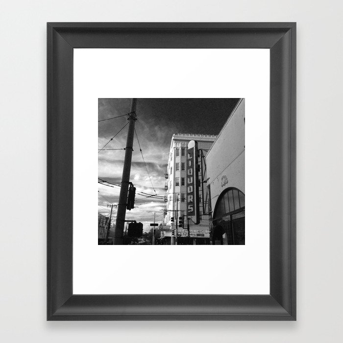 Inner Liquors Black & White San Francisco Framed Art Print