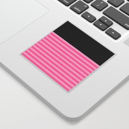 Black & Two-Toned Pink Stripes Sticker