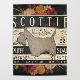 Scottie Scottish Terrier Dog Soap Label Poster