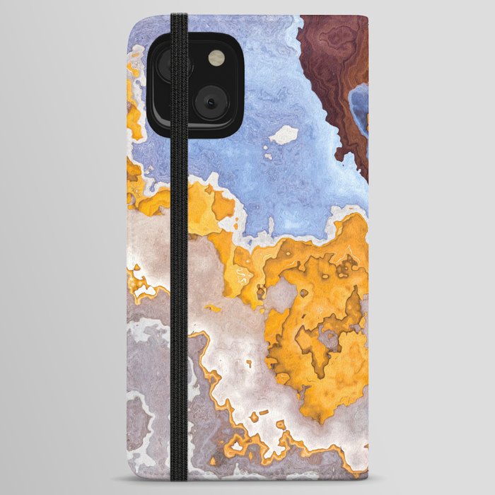 Three paintings with marbling. Marble texture. Paint splash. Colorful fluid. It can be used for poster, brochure, invitation, cover book, catalog. iPhone Wallet Case
