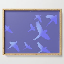 Periwinkle Parrots Serving Tray