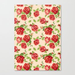 Rose pattern- cream Canvas Print