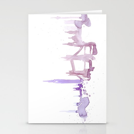 Watercolor landscape illustration_London Stationery Cards
