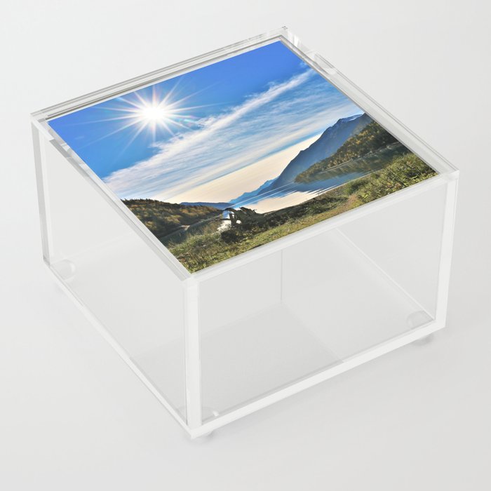 Sunburst over Nahku Bay, Alaska Acrylic Box