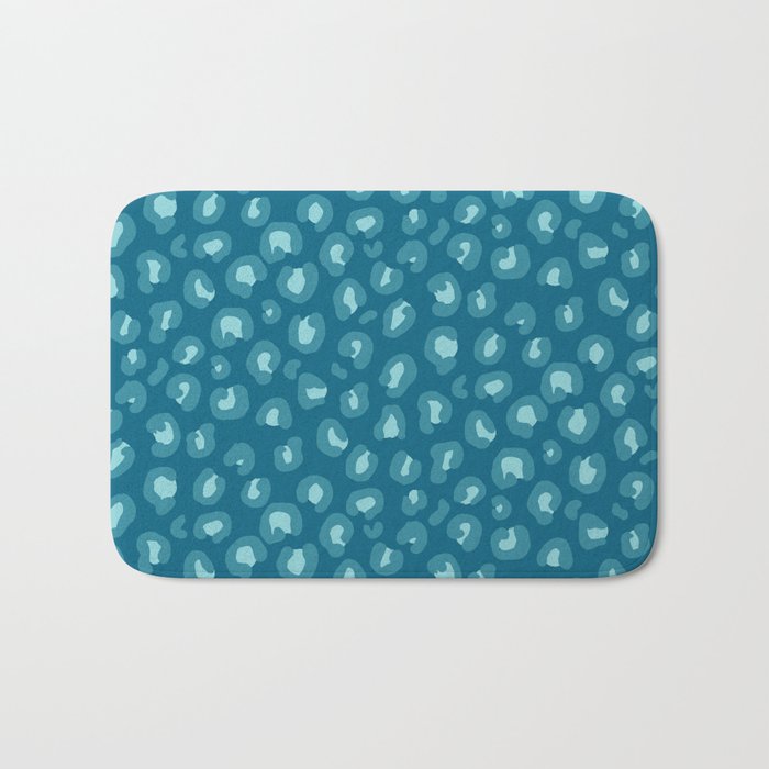 Leopard Print in Blue Bath Mat