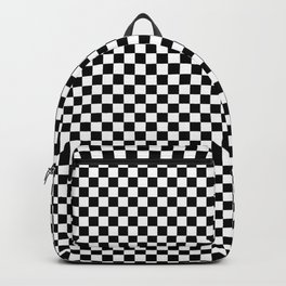 Black and white checkerboard background-black board checker Backpack